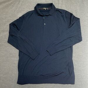 100% Virgin Wool Long-sleeved Loro Piana Polo Shirt